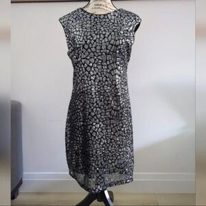 H&M |  Women's Black/Silver Conscious Sequin Sleeveless Midi Dress